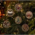 Diamantmalerei Weihnachtsanhänger 6 Stück im Set – Farbe I Set