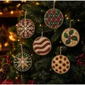 Diamantmalerei Weihnachtsanhänger 6 Stück im Set – Farbe J Set