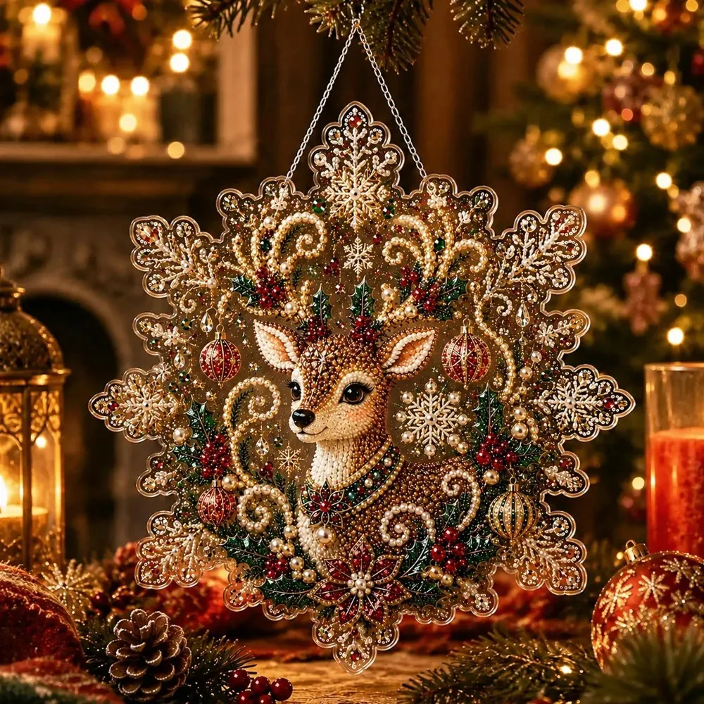 Diamantmalerei Weihnachtsanhänger Acryl 20x20cm