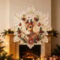 Diamantmalerei Weihnachtsanhänger Acryl 20x20cm – Farbe WEISS (A)