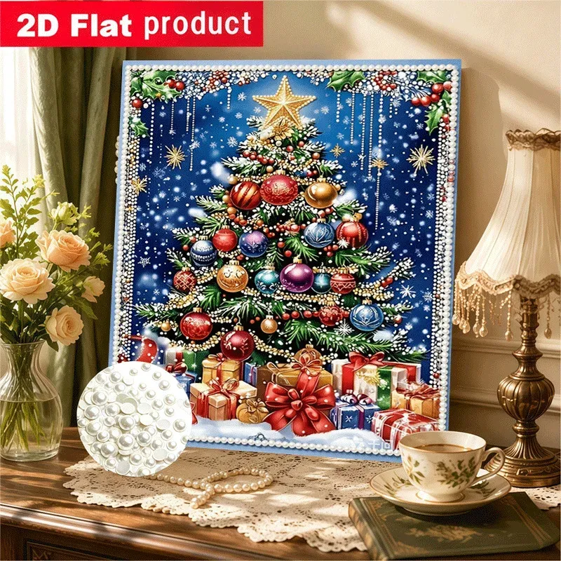 Diamantmalerei Weihnachtsbaum 30 cm rund oder eckig