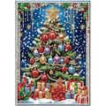 Diamantmalerei Weihnachtsbaum 30 cm rund oder eckig – Farbe WEISS
