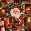 Diamantmalerei Weihnachtsdekor 20 cm rund oder eckig – Farbe 1PC