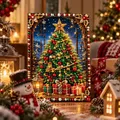 Diamantmalerei Weihnachtsdekor 20 cm rund oder eckig – Farbe 1PC