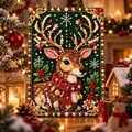 Diamantmalerei Weihnachtsdekor 20 cm rund oder eckig – Farbe 1PC
