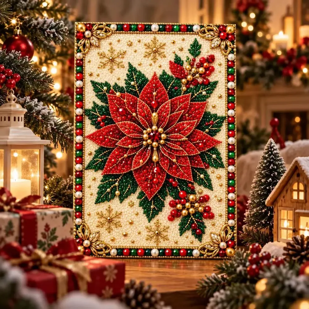 Diamantmalerei Weihnachtsdekor 20 cm rund oder eckig