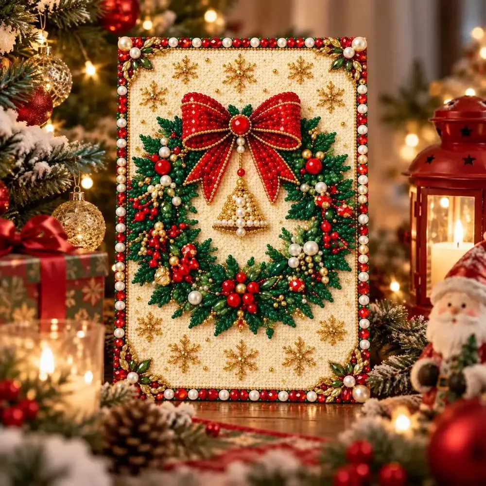 Diamantmalerei Weihnachtsdekor 20 cm rund oder eckig