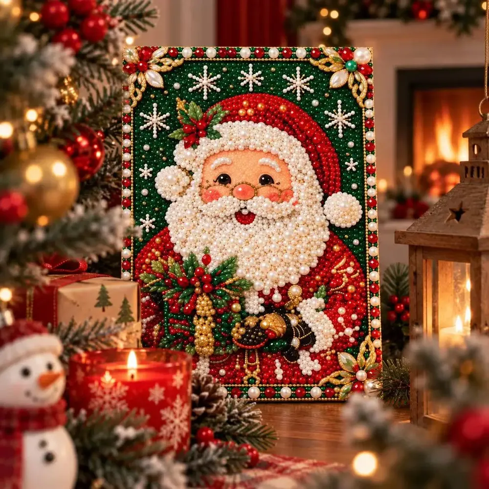 Diamantmalerei Weihnachtsdekor 20 cm rund oder eckig