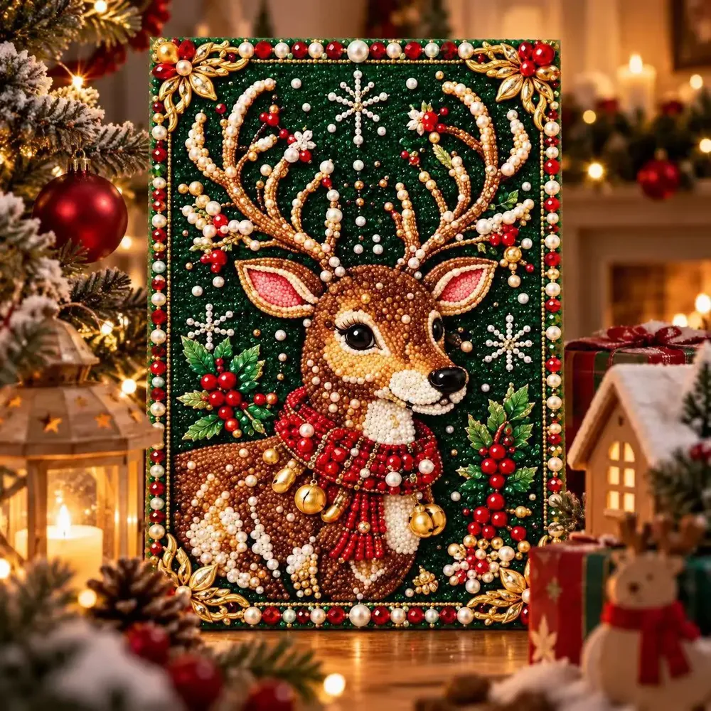 Diamantmalerei Weihnachtsdekor 20 cm rund oder eckig