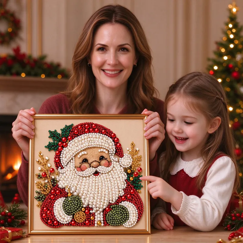 Diamantmalerei Weihnachtsdekor Bastelset mit Strasssteinen