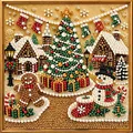 Diamantmalerei Weihnachtsdekor Bastelset mit Strasssteinen – Farbe Burgunderrot (4)