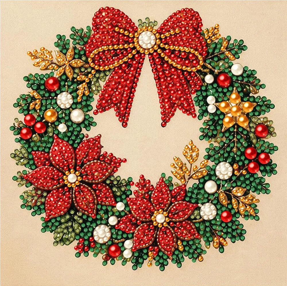 Diamantmalerei Weihnachtsdekor Bastelset mit Strasssteinen
