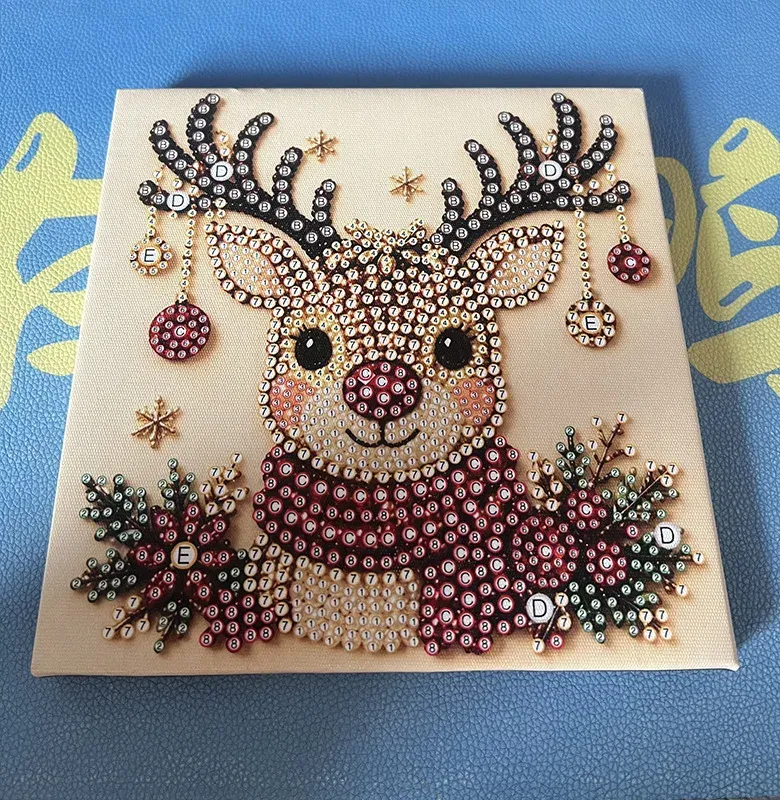 Diamantmalerei Weihnachtsdekor Bastelset mit Strasssteinen