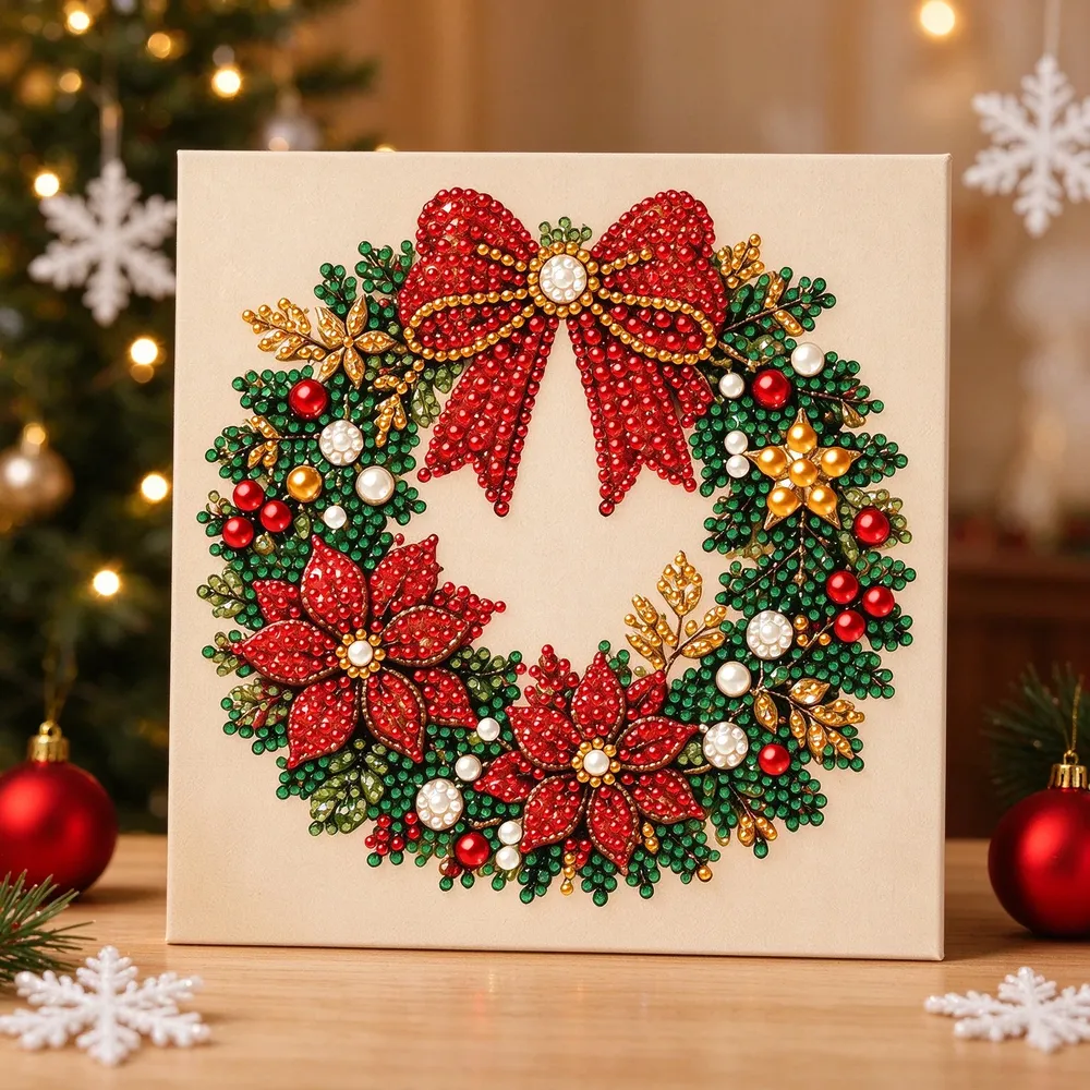 Diamantmalerei Weihnachtsdekor Bastelset mit Strasssteinen