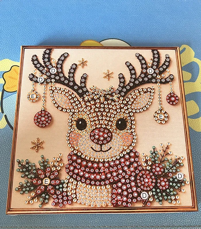 Diamantmalerei Weihnachtsdekor Bastelset mit Strasssteinen