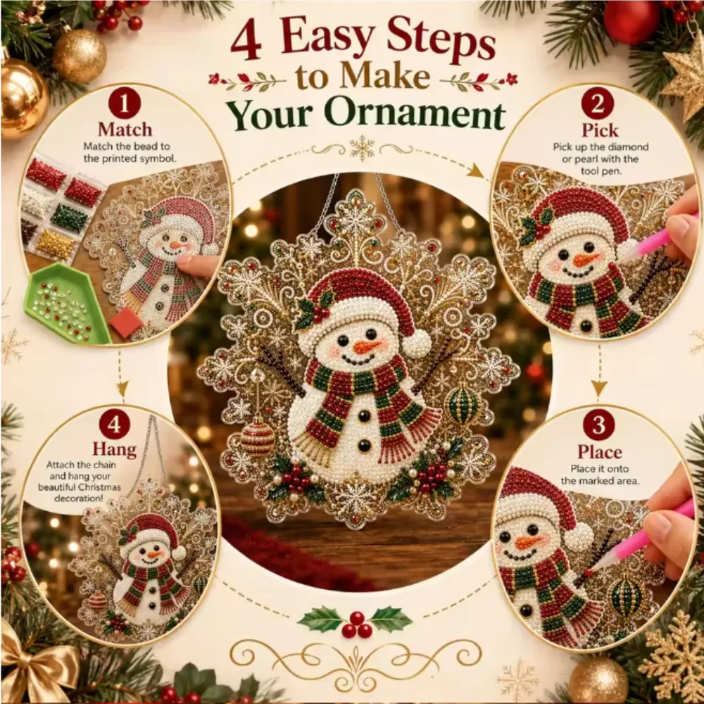 Diamantmalerei Weihnachtsdekorationsset für Erwachsene