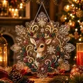 Diamantmalerei Weihnachtsdekorationsset für Erwachsene – Farbe Gelb (B)