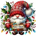 Diamantmalerei Weihnachtsgnom 40 bis 60 cm Harz oder Acryl – Farbe 120 Colors-BQ BY-2