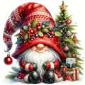 Diamantmalerei Weihnachtsgnom 40 bis 60 cm Harz oder Acryl – Farbe 120 Colors-BQ BY-5