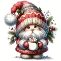Diamantmalerei Weihnachtsgnom 40 bis 60 cm Harz oder Acryl – Farbe 120 Colors-BQ BY-6