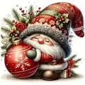 Diamantmalerei Weihnachtsgnom 40 bis 60 cm Harz oder Acryl – Farbe 120 Colors-BQ BY-4