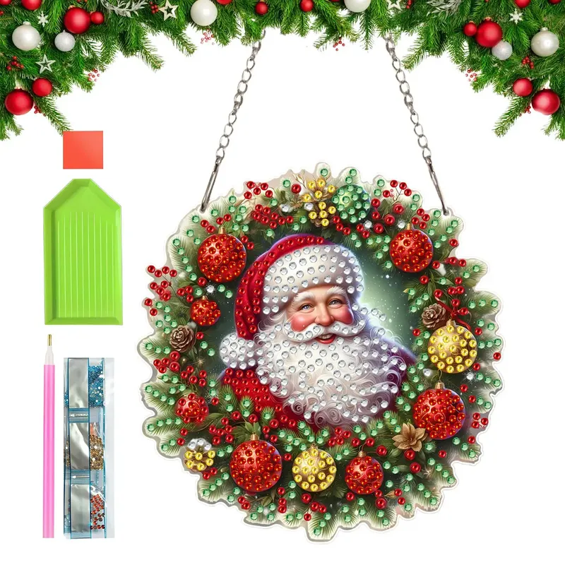 Diamantmalerei Weihnachtskranz 20 bis 60 cm Acryl Anhänger