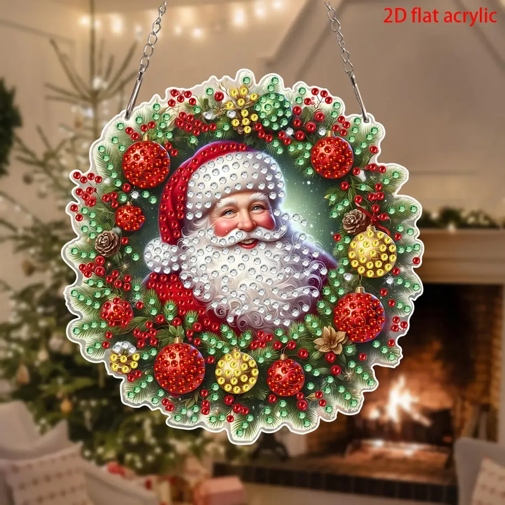 Diamantmalerei Weihnachtskranz 20 bis 60 cm Acryl Anhänger