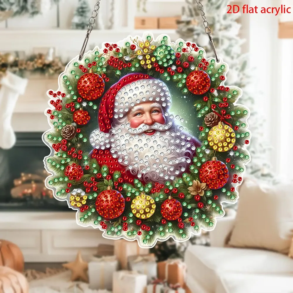 Diamantmalerei Weihnachtskranz 20 bis 60 cm Acryl Anhänger