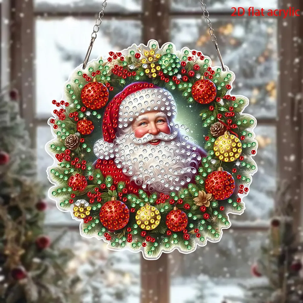 Diamantmalerei Weihnachtskranz 20 bis 60 cm Acryl Anhänger