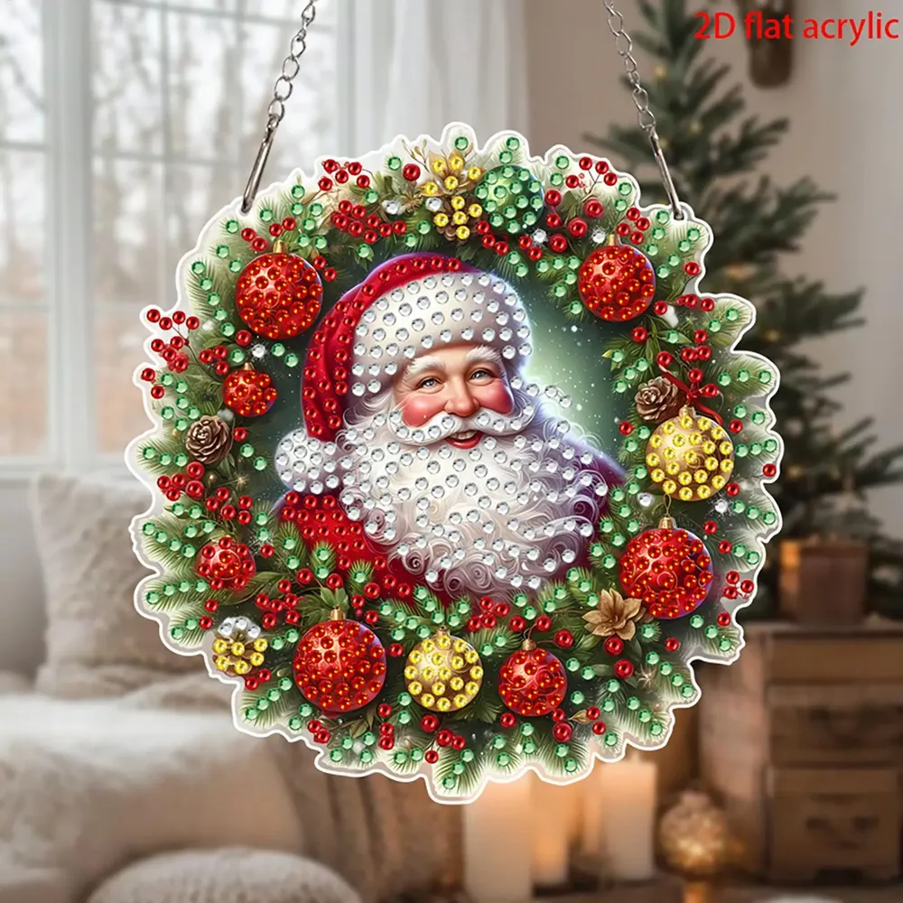 Diamantmalerei Weihnachtskranz 20 bis 60 cm Acryl Anhänger
