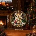 Diamantmalerei Weihnachtskrippe 20 bis 30 cm flach hängend – Farbe WEISS