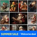 Diamantmalerei Weihnachtsmann Motorrad 20 bis 70 cm rund oder eckig – 1