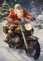 Diamantmalerei Weihnachtsmann Motorrad 20 bis 70 cm rund oder eckig – Farbe Transparent (15)