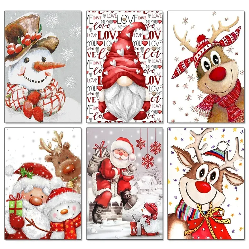 Diamantmalerei Weihnachtsmotiv 20 x 30 bis 30 x 40 cm rund/eckig