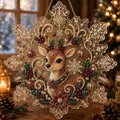 Diamantmalerei Weihnachtsornament Kranz 20 bis 25 cm – Farbe 20cm