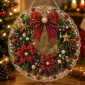 Diamantmalerei Weihnachtsornament Kranz 20 bis 25 cm – Farbe 20cm