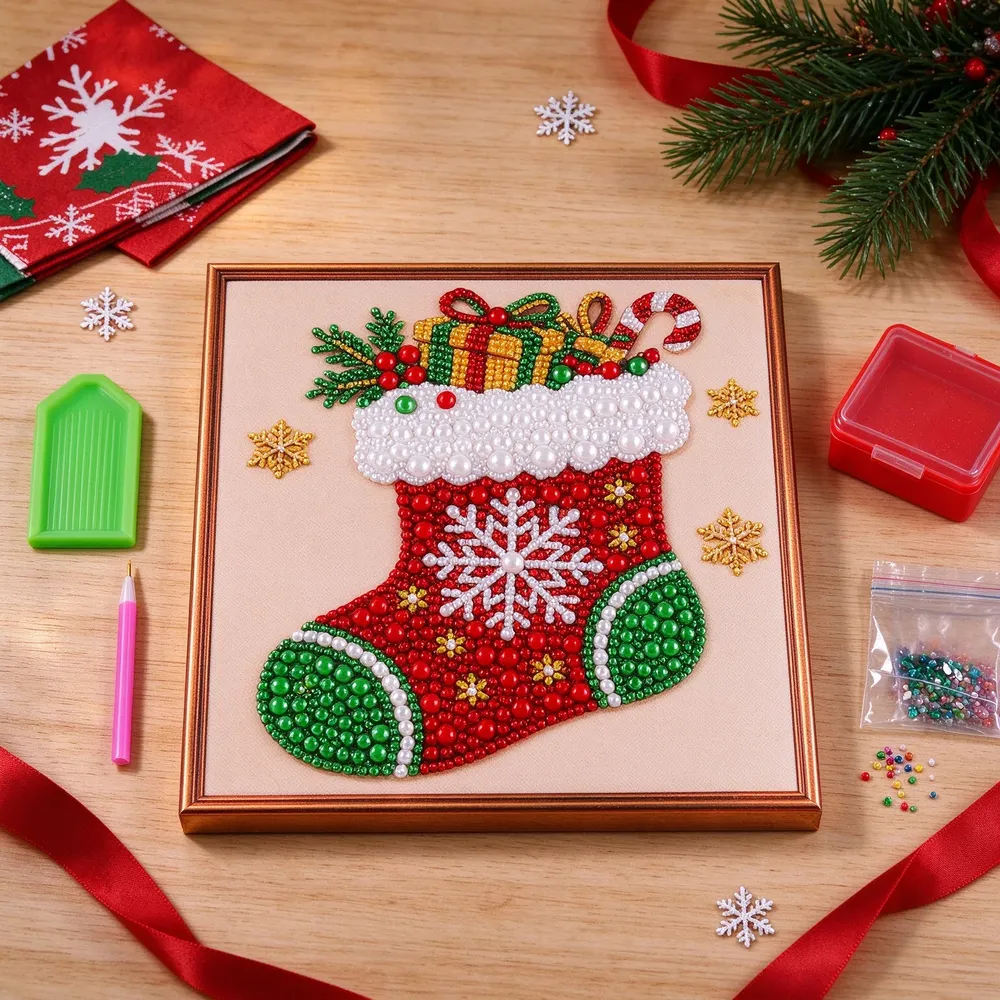 Diamantmalerei Weihnachtsstrumpf Ornament DIY