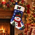 Diamantmalerei Weihnachtsstrumpf Set mit Nikolaus Schneemann – Farbe Gelb (2)