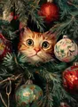 Diamantmalerei Weihnachtstiere 20 bis 70 cm rund oder eckig – Farbe WEISS (01)