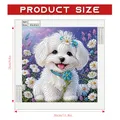 Diamantmalerei Welpe mit Blumen 30x30cm – 3