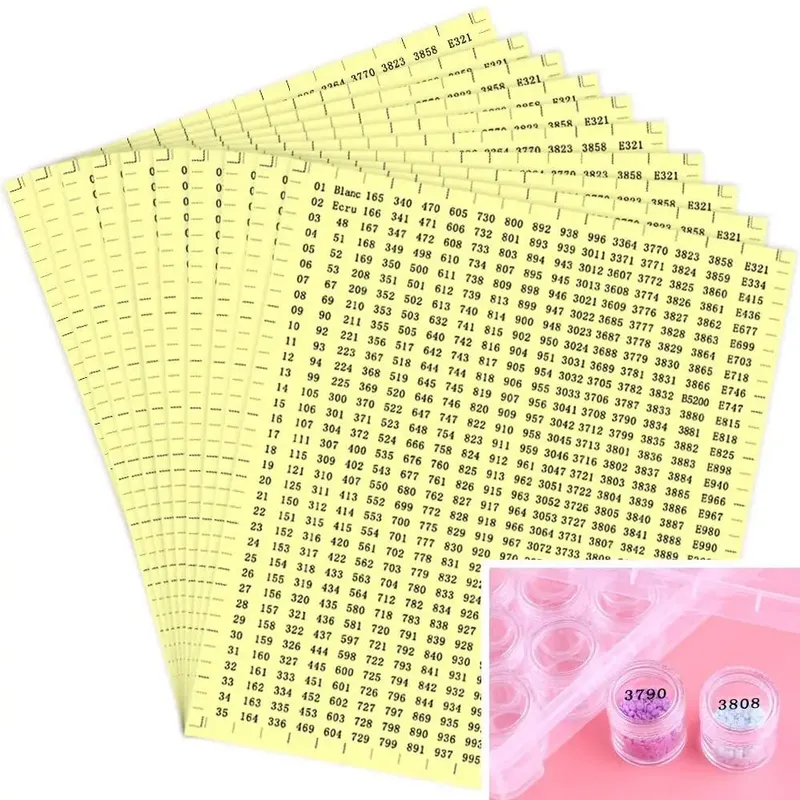 Diamantmalerei Werkzeug Aufkleber Transparent DMC 447 Nummern