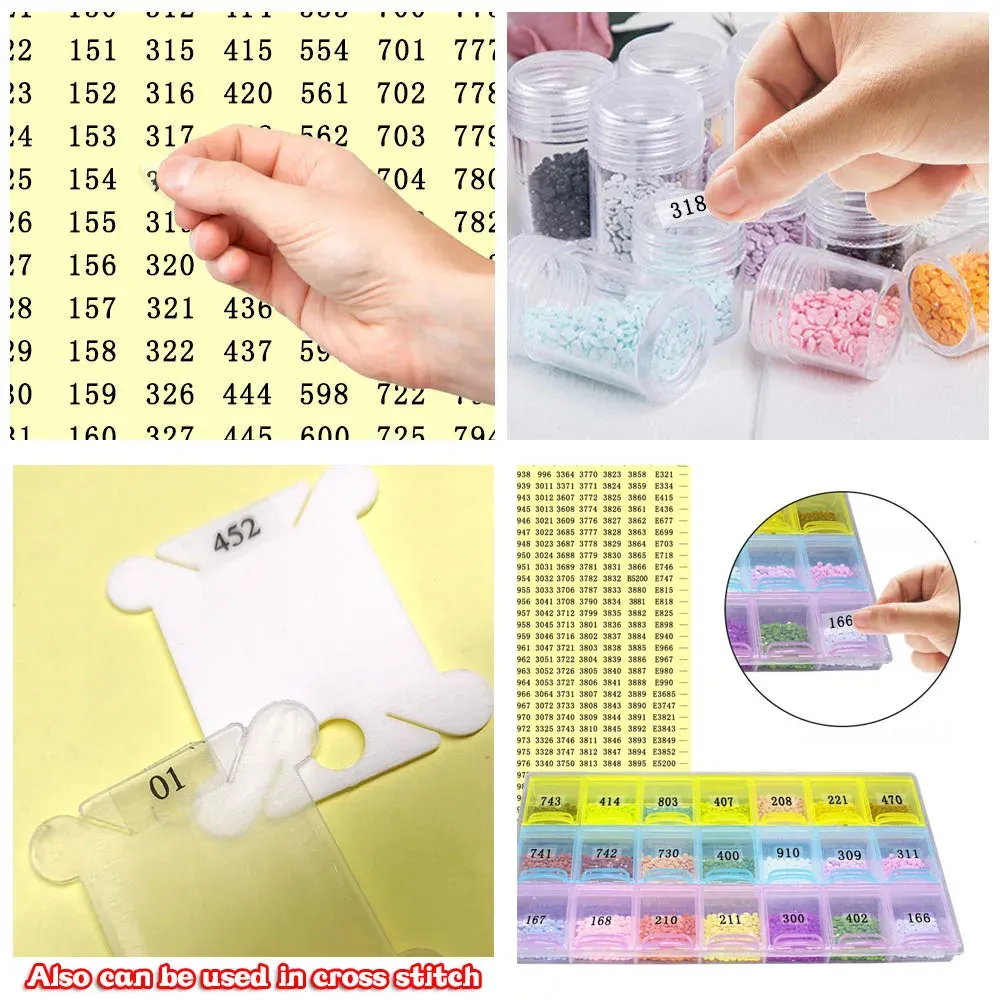 Diamantmalerei Werkzeug Aufkleber Transparent DMC 447 Nummern