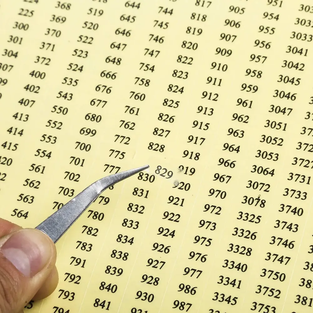 Diamantmalerei Werkzeug Aufkleber Transparent DMC 447 Nummern