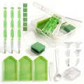 Diamantmalerei Werkzeugset mit Aufbewahrungsbox und MultiPlacer – Farbe Grün