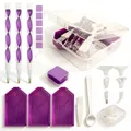 Diamantmalerei Werkzeugset mit Aufbewahrungsbox und MultiPlacer – Farbe Lila