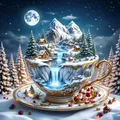 Diamantmalerei Winter Teetasse 20 bis 40 cm – Farbe 043