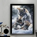 Diamantmalerei Wolf Familie 20 bis 70 cm rahmenlos – 2