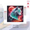 Diamantmalerei Wolf Hund Tier Mosaik Mond für Erwachsene Anfänger – 2