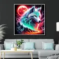Diamantmalerei Wolf Hund Tier Mosaik Mond für Erwachsene Anfänger – 3