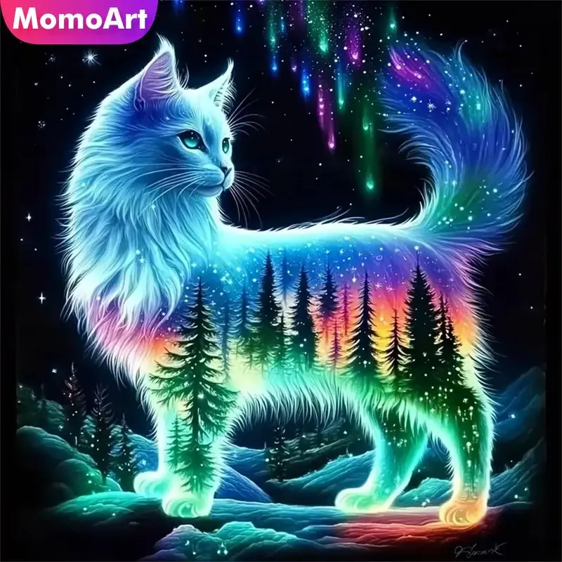 Diamantmalerei Wolf Tier Mond Fluss Sonnenuntergang